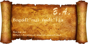 Bogdányi Amélia névjegykártya